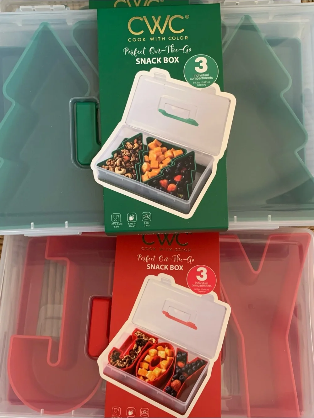 Cook with Color on the go portable holiday themed snack box